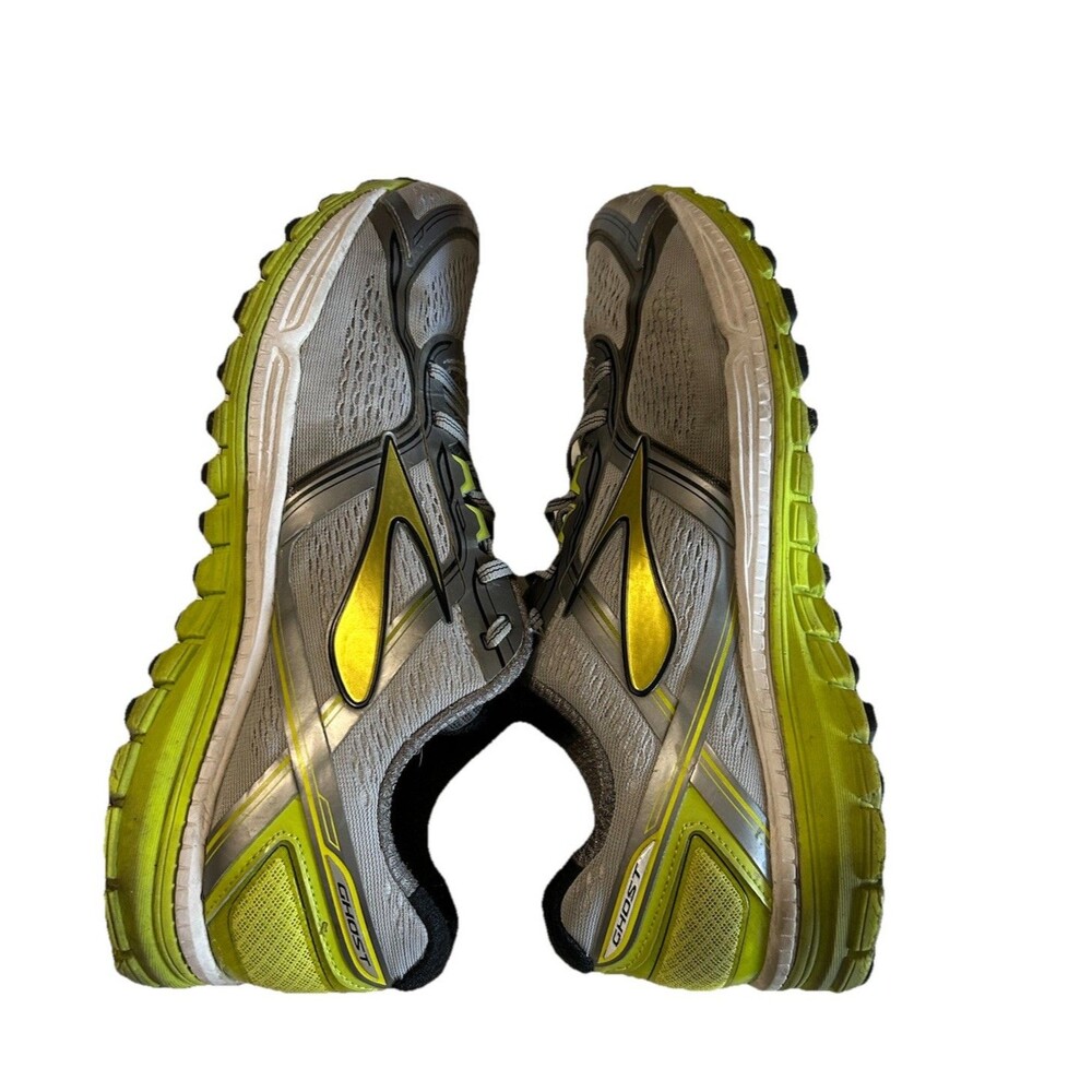 Brooks Ghost 8 Mens 12D Gray Lime Running Shoes Lace Up Sneakers 1101981D029 - Picture 4 of 7